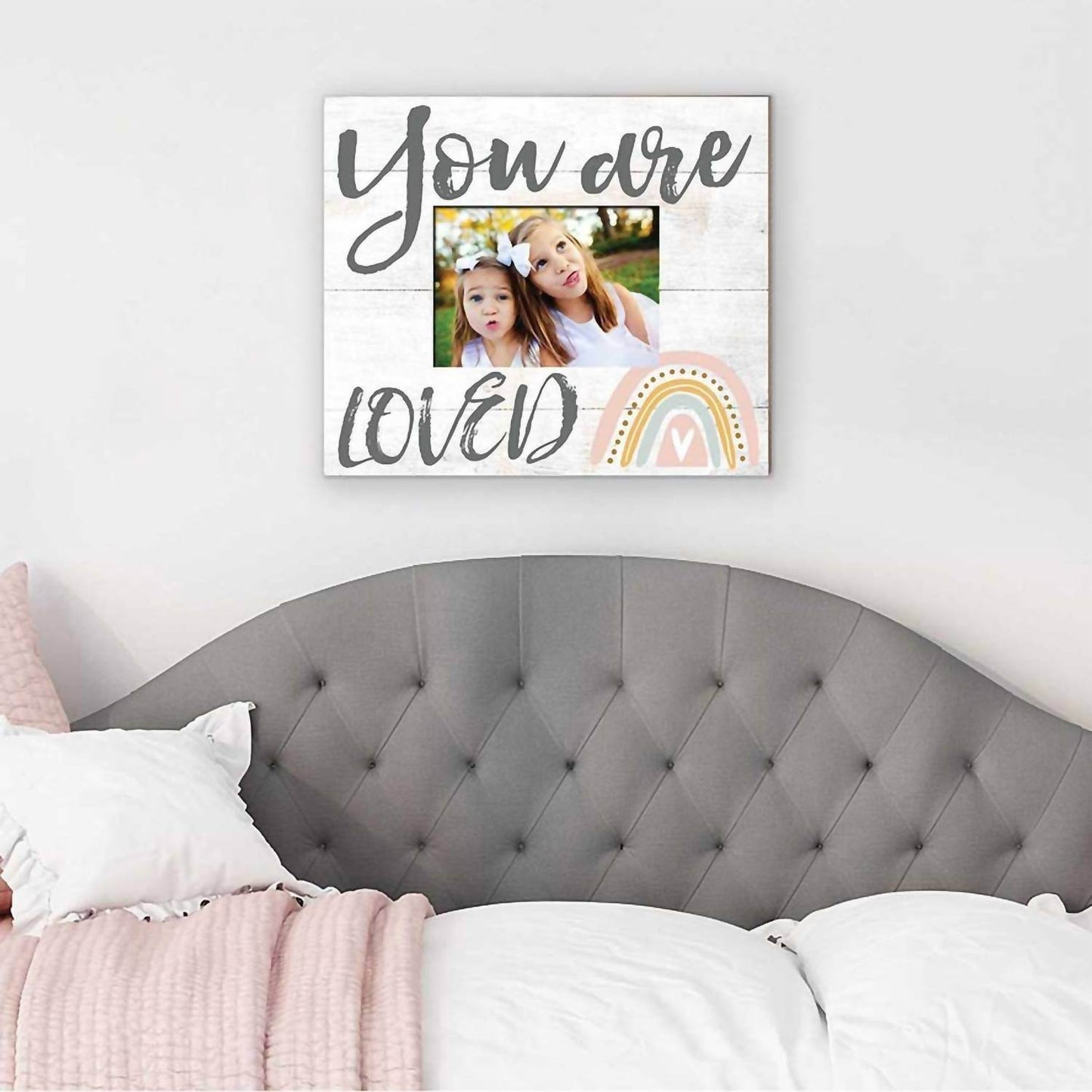 Kindred Hearts - You are Loved Rainbow Weathered Slat Photo Frame - Rack Hunt -