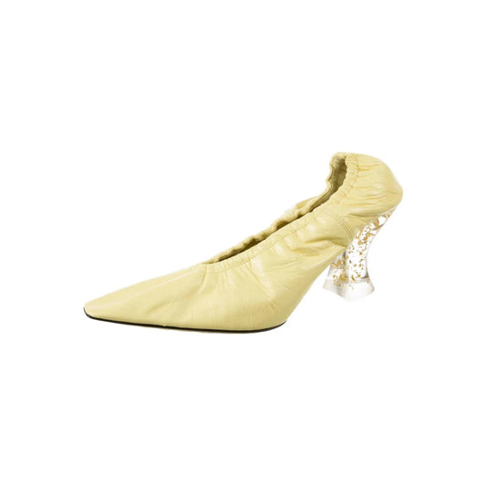 Women's Glitter Heel Leather Pumps