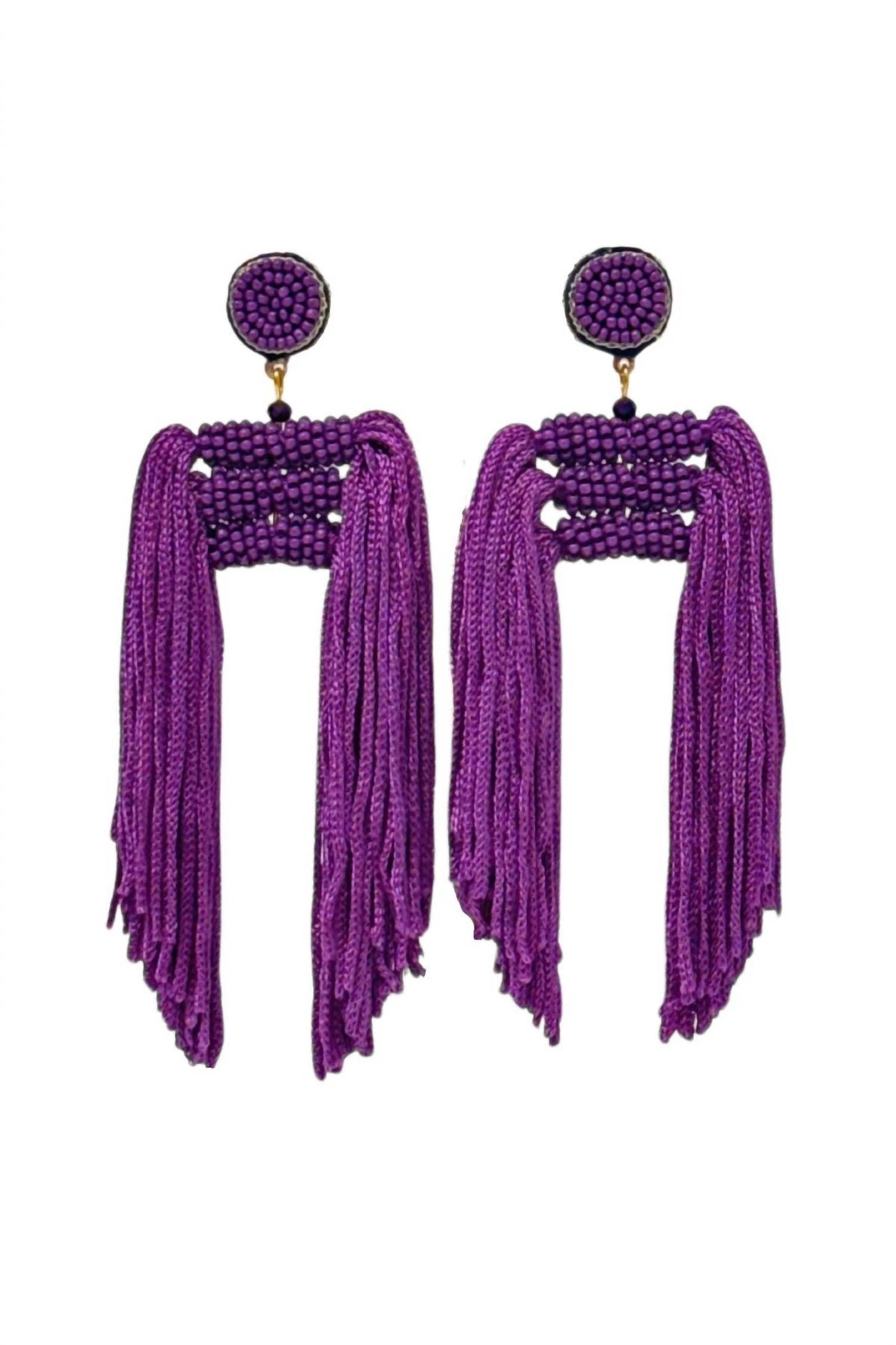 Hello Edie - Women's Lauren Beaded Tassel Earrings - Rack Hunt