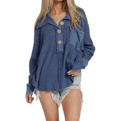 Mineral Dyed Waffle Tunic Top