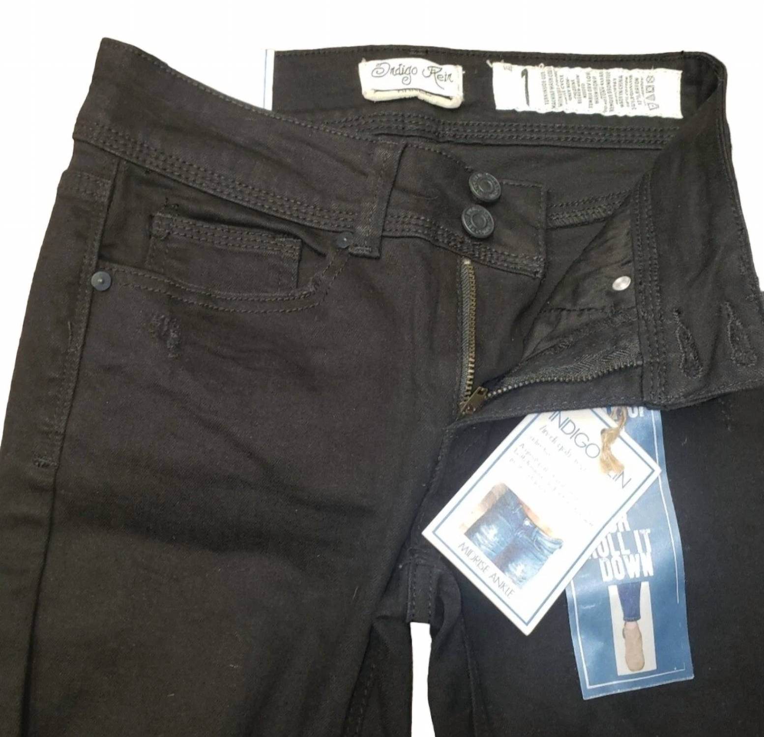 Indigo Rein - Juniors Mid Rise Ripped Ankle Skinny Jeans - Rack Hunt -