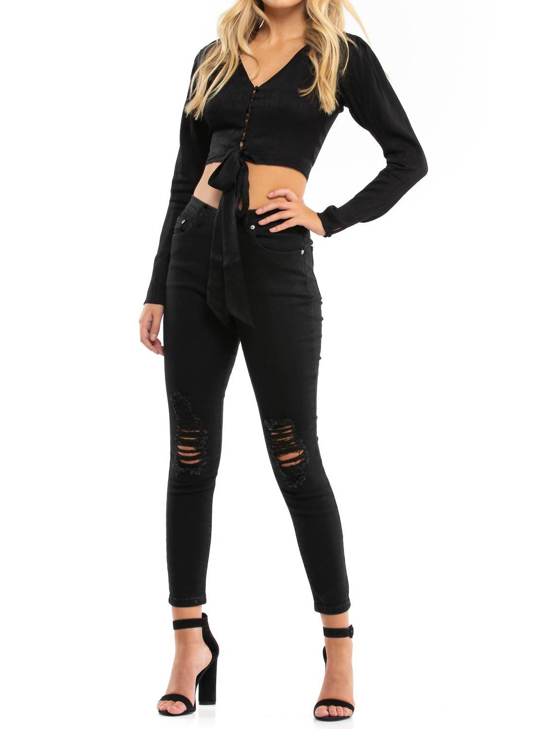 Blue Life - Roma V-neck Long Sleeve Top - Rack Hunt -