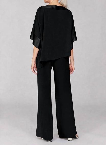 Satin Asymmetric Tunic With Satin Banding