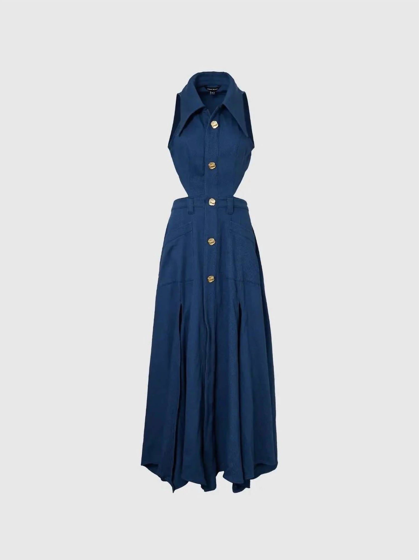 Cotton Cutout Sleeveless Maxi Dress