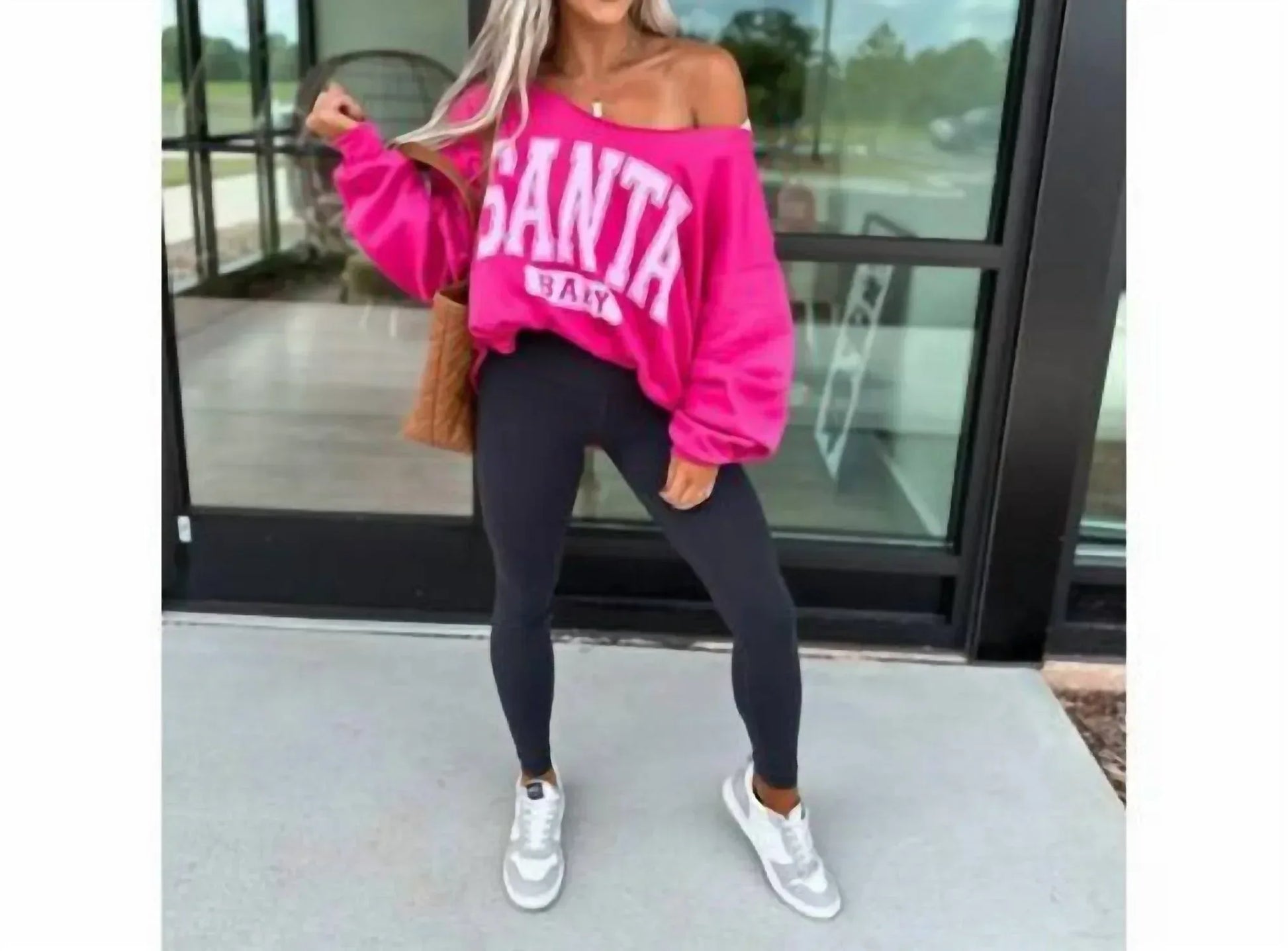 Birdie - Women's Santa Baby Off Shoulder Sweatshirt - Rack Hunt