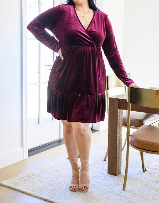 Ave Shops - Jentsyn Velvet V-Neck Dress - Rack Hunt -