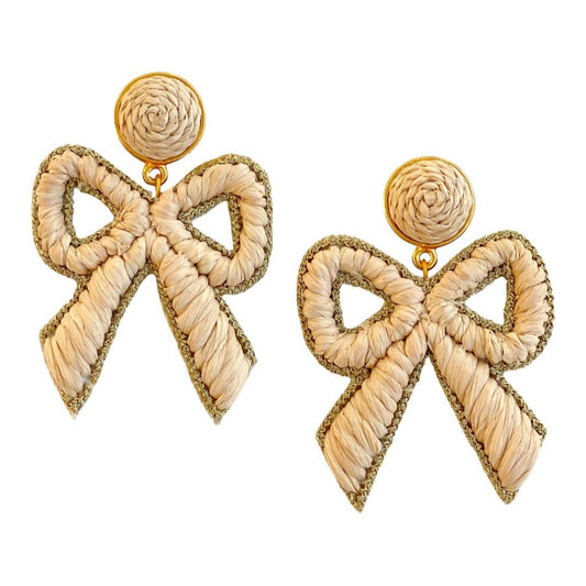 Bow Raffia Earrings