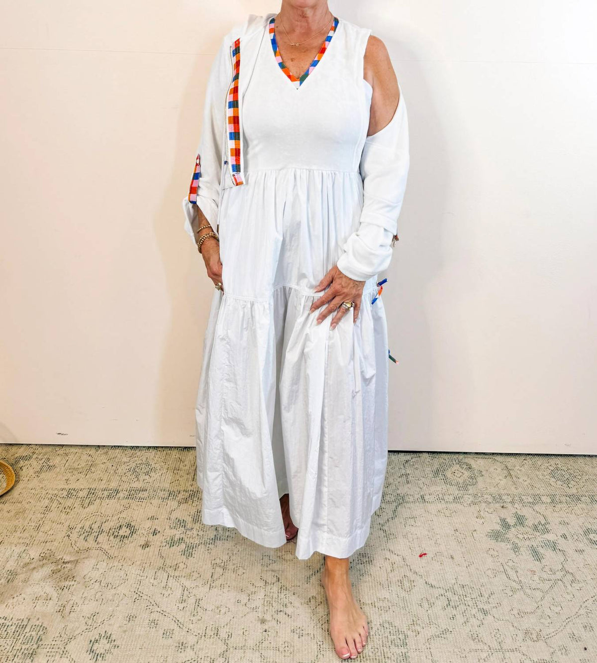 Colonial Madras French Terry Midi Dress