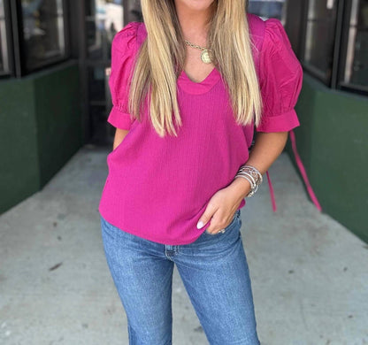 V-neck Ribbed Top