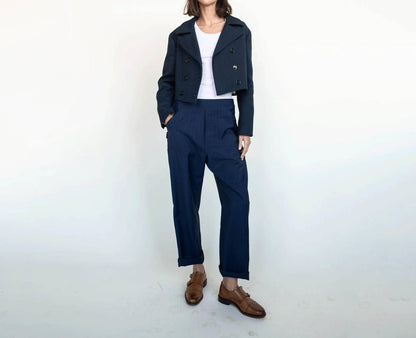 Cropped Double- Breasted Blazer