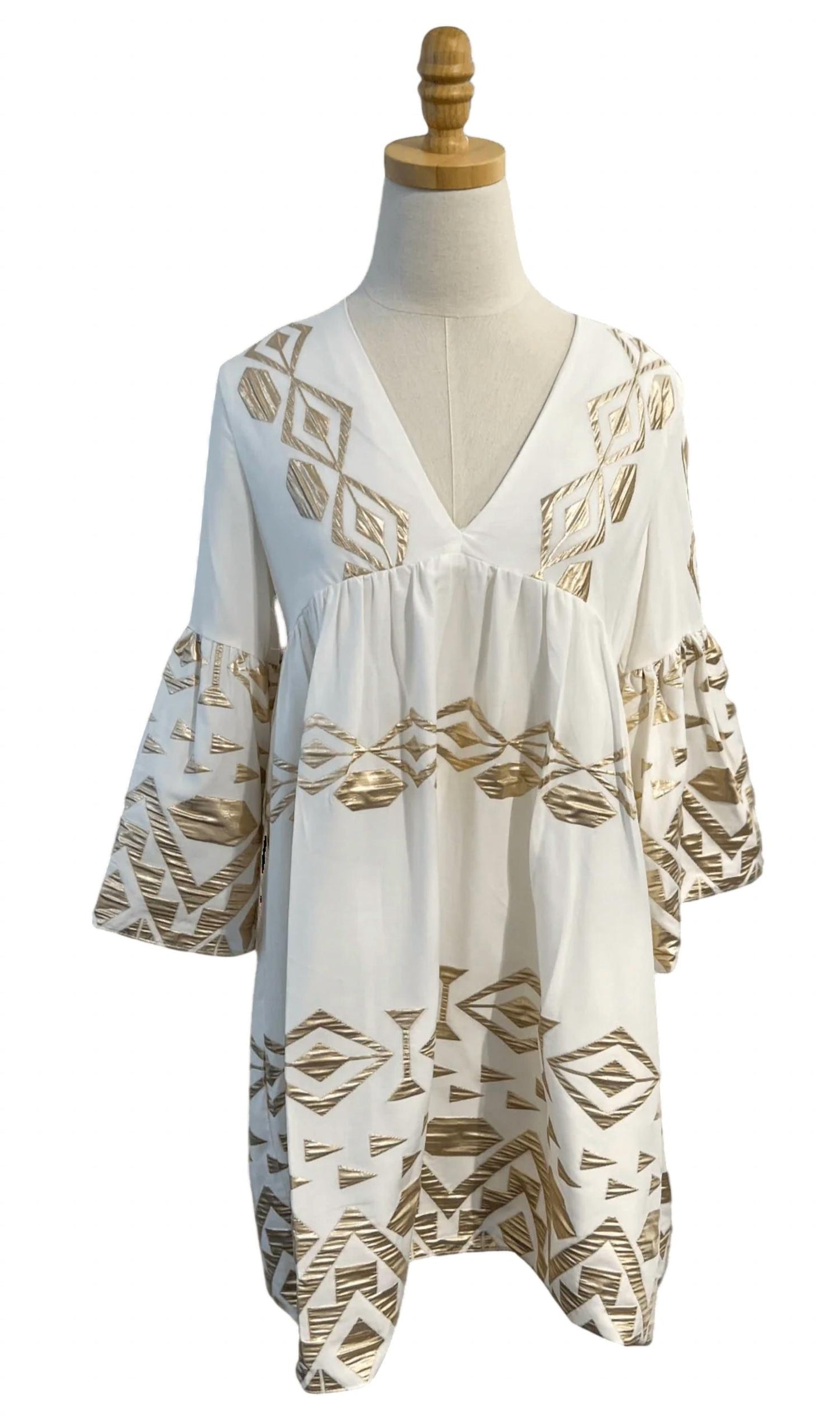 Long Bell Sleeve Mini Dress