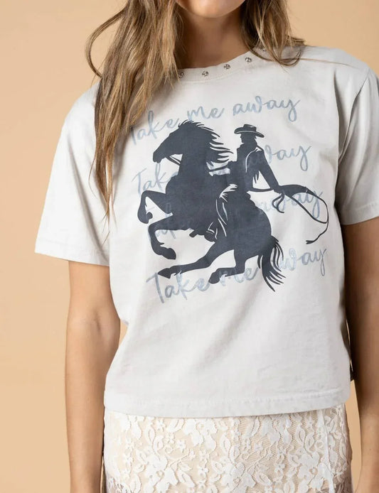All Us - Take Me Away Wide Cropped Tee - Rack Hunt