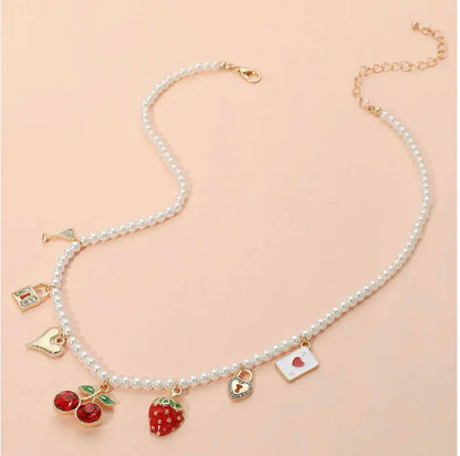 Women's Berries And Such Pearl Charm Necklace