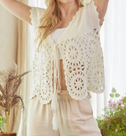 Crochet Geometry Pattern Short Sleeves Top