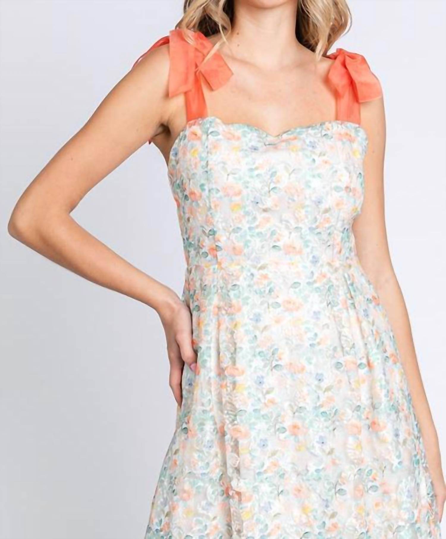 LOVELO - Floral Embroidered Midi Dress - Rack Hunt -