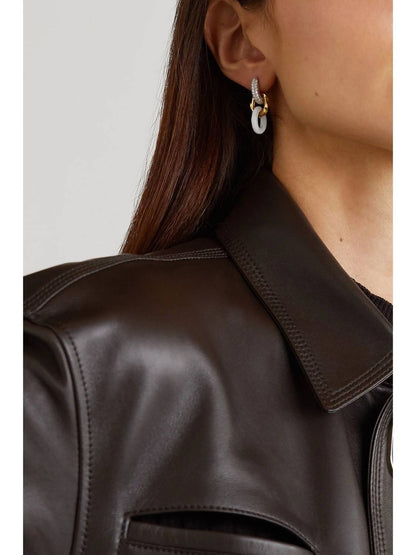 Women's Crystal-embellished Drop Chain Earrings