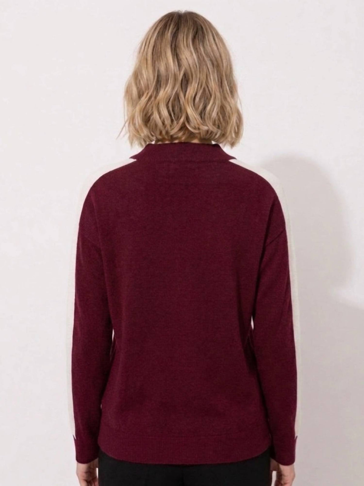 Colorblock Mock Neck Sweater