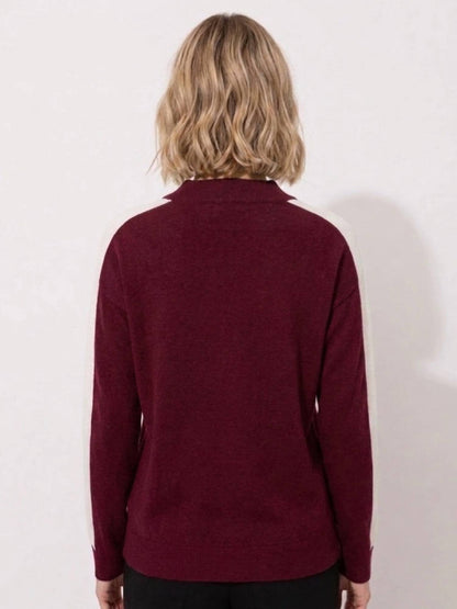 Colorblock Mock Neck Sweater