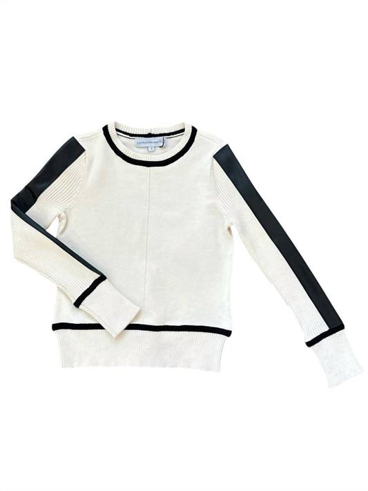 Girls' Cillian Sweater With Leather Accent