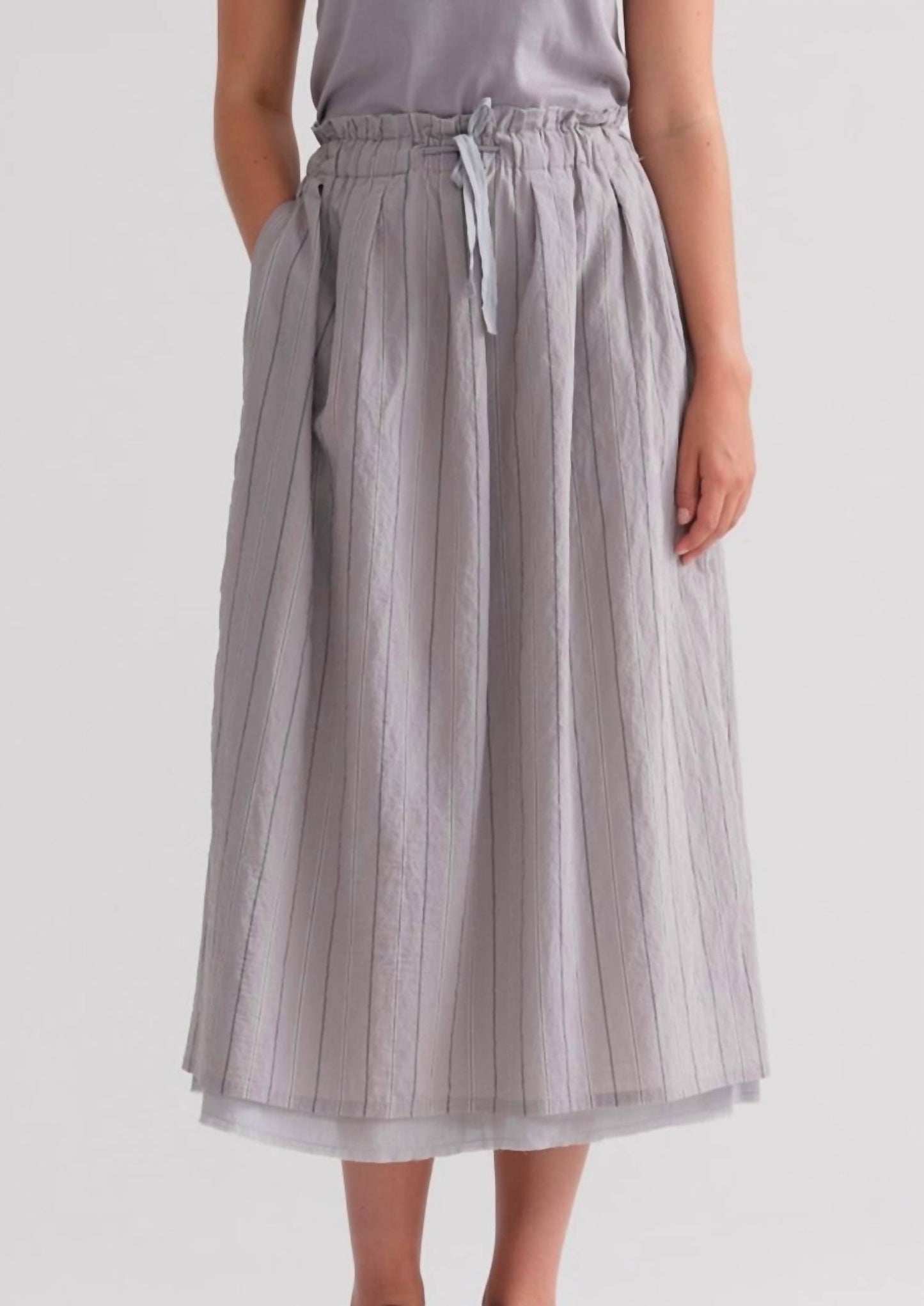 Cotton Vertical Striping Skirt