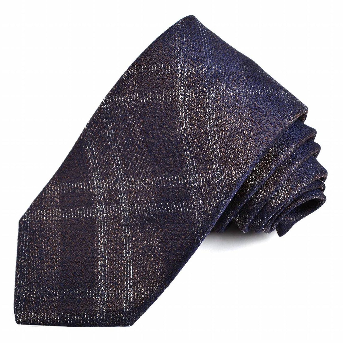 Men's Lurex Plaid Silk Jacquard Tie