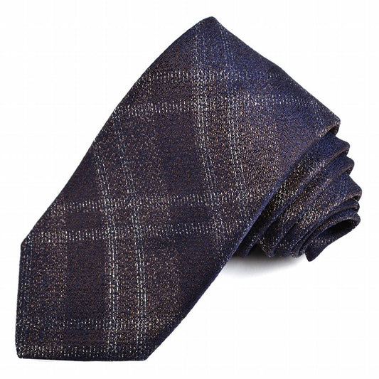 Men's Lurex Plaid Silk Jacquard Tie
