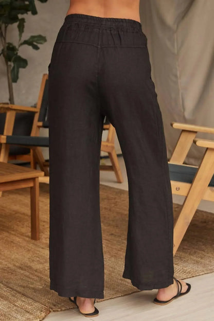 LA Relaxed - Italian Linen Drawstring Pants With Pockets - Rack Hunt