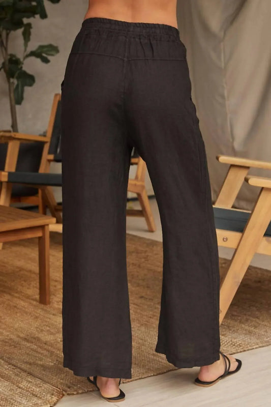 LA Relaxed - Italian Linen Drawstring Pants With Pockets - Rack Hunt