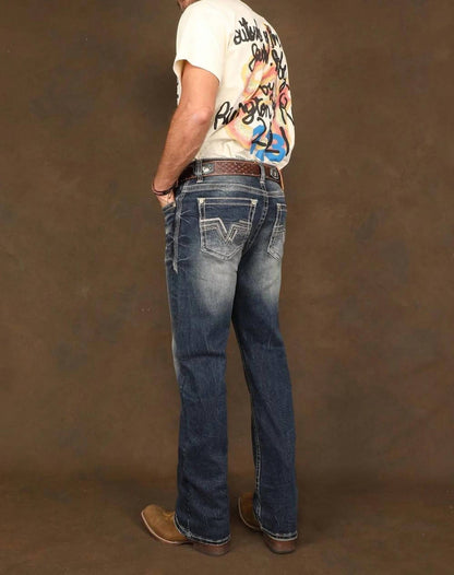 Embroidered Western Jeans