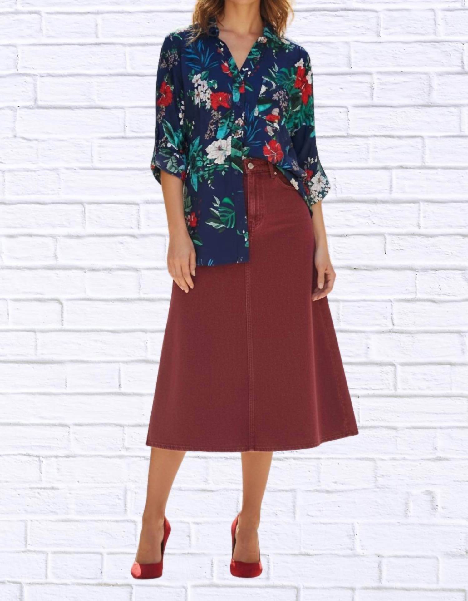 Diva USA - Tropical Floral Viscose Button-up Shirt - Rack Hunt -