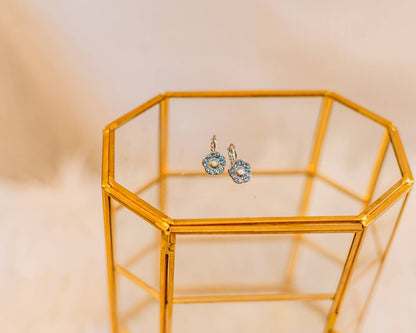 Women's Dainty Floral Zircon Synthetic Opal Earrings