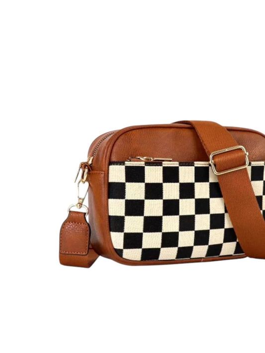 Women's Checkered Shoulder Purse