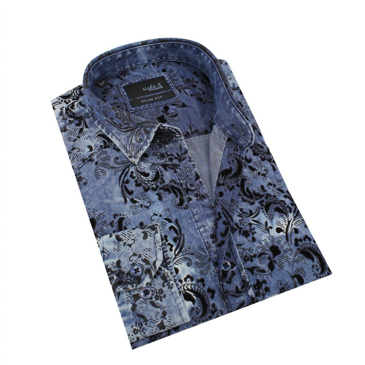 Distressed Denim Button Down Shirt