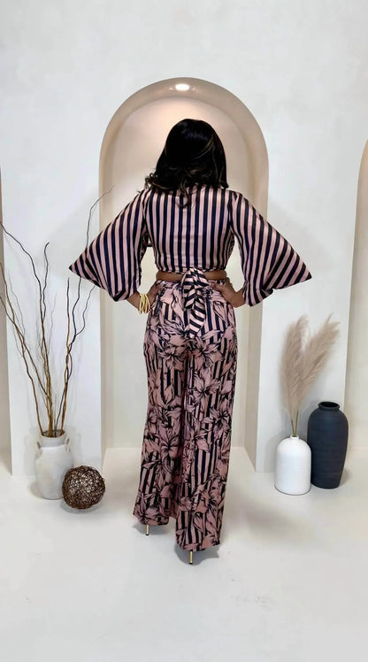 Balboa - Lovely One Satin Striped Pant Set - Rack Hunt