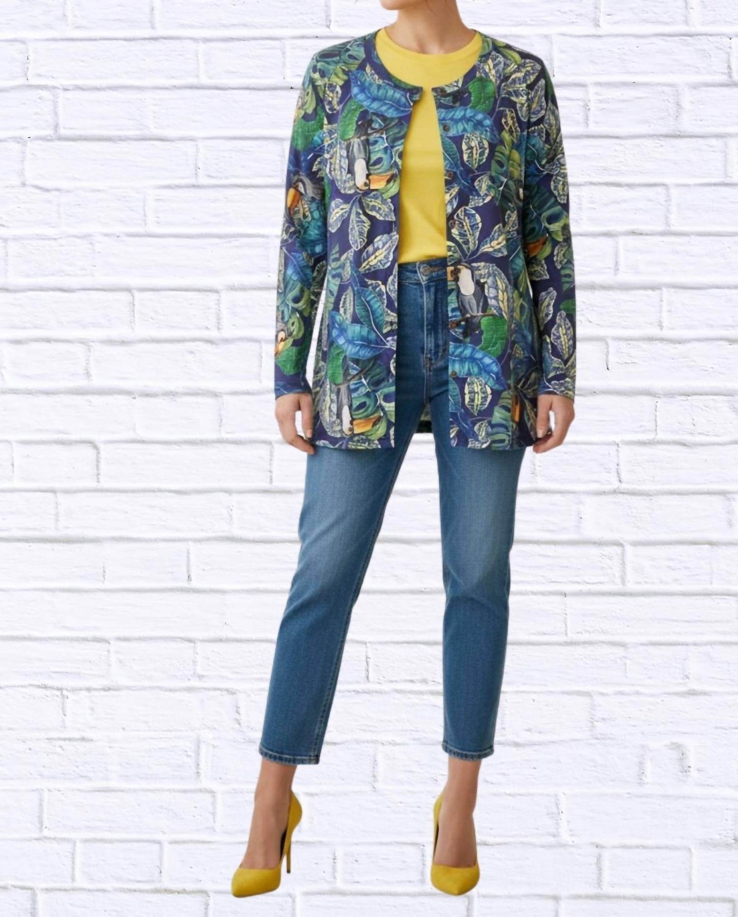 Diva USA - Tropical Print Button-through Knit Cardigan - Rack Hunt -