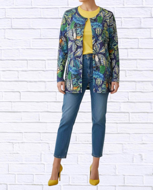 Diva USA - Tropical Print Button-through Knit Cardigan - Rack Hunt -