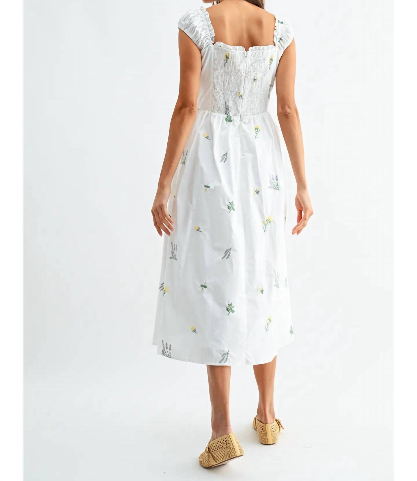 Floral Embroidered Midi Dress