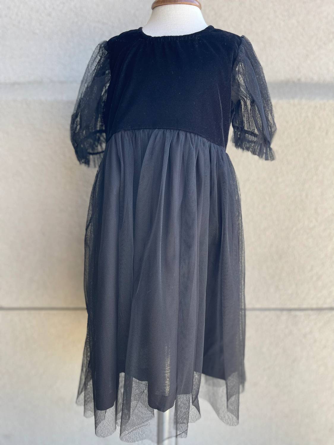 Girl's Velour Tulle Dress