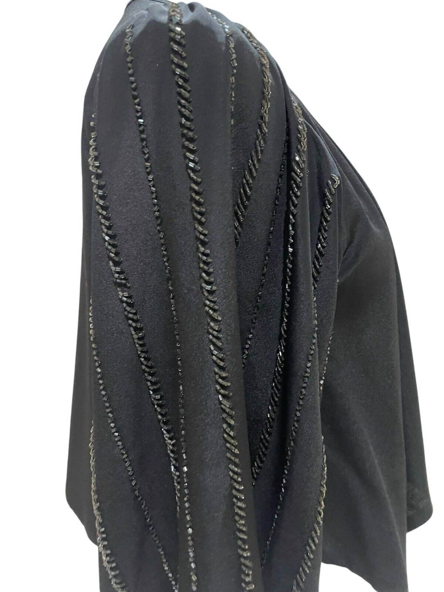 MM Couture - Women's Beaded Shrug Open Front Draped Blouse - Rack Hunt