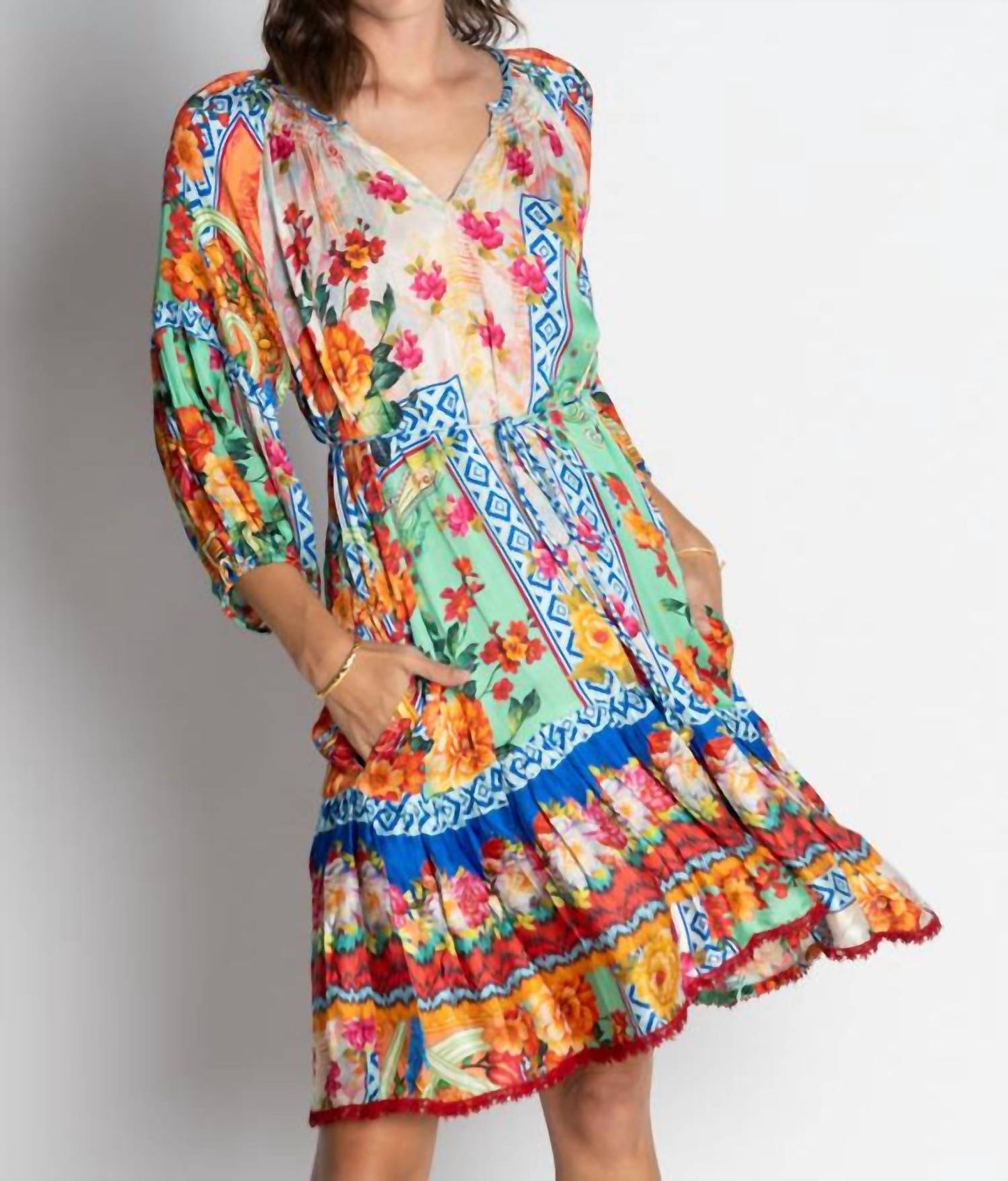 Carlisle Three Qusrter Sleeve Mini Dress
