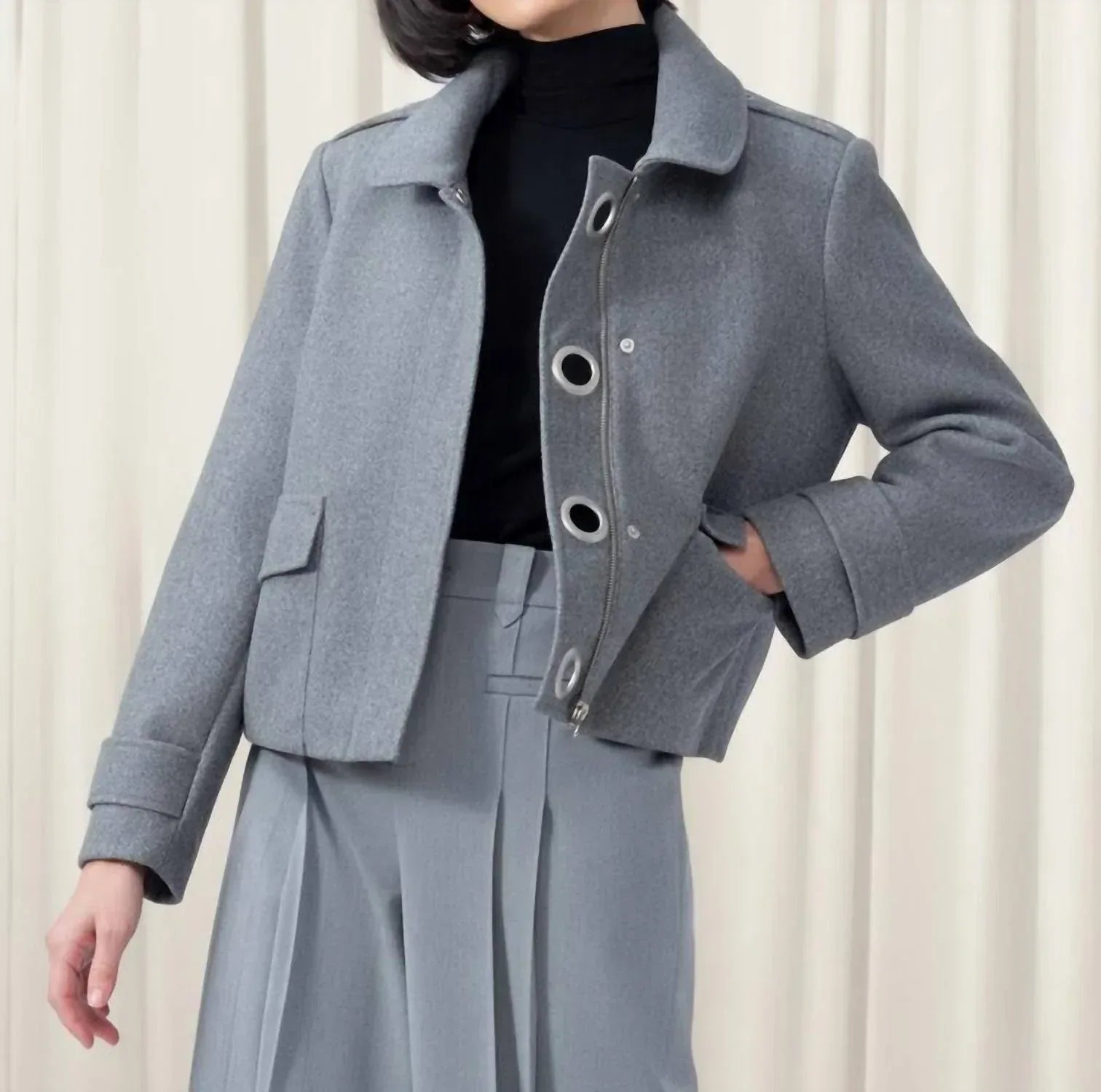 Elana Wang - Katherine Metal Ring Accents Jacket - Rack Hunt