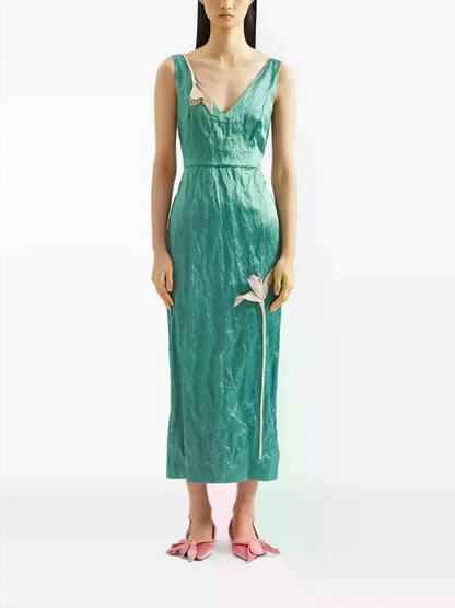 Satin Sleeveless Cocktail Dress