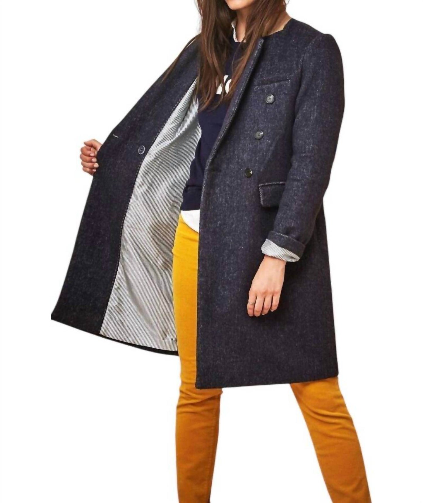 Court & Rowe - Blair Double Breasted Twill Mid Length Pea Coat - Rack Hunt -