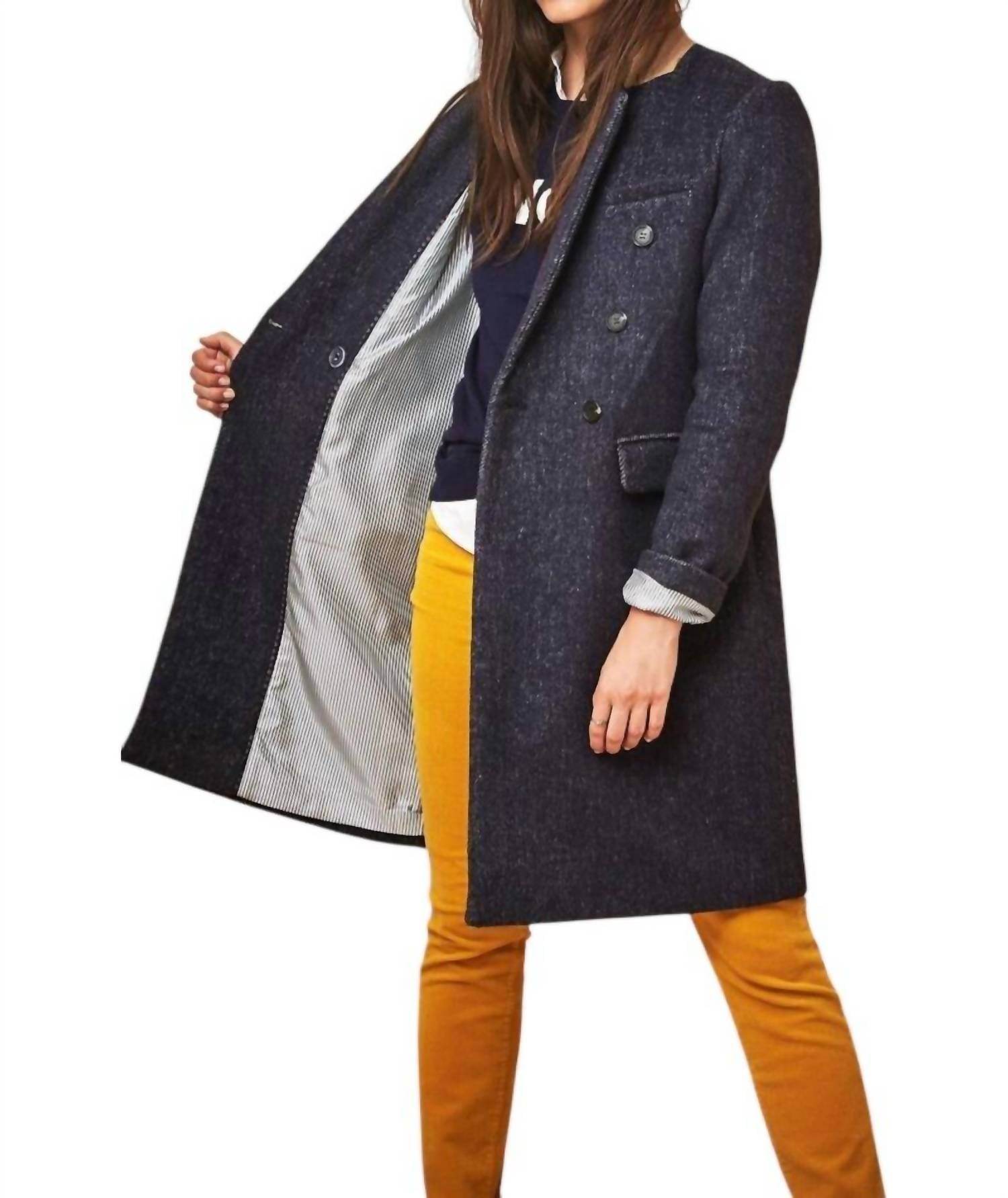 Court & Rowe - Blair Double Breasted Twill Mid Length Pea Coat - Rack Hunt -