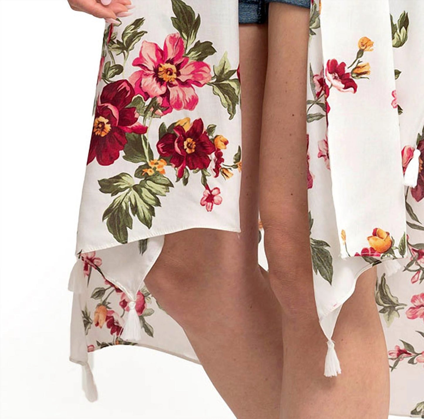Terrace Tiered Midi Open Front Poncho