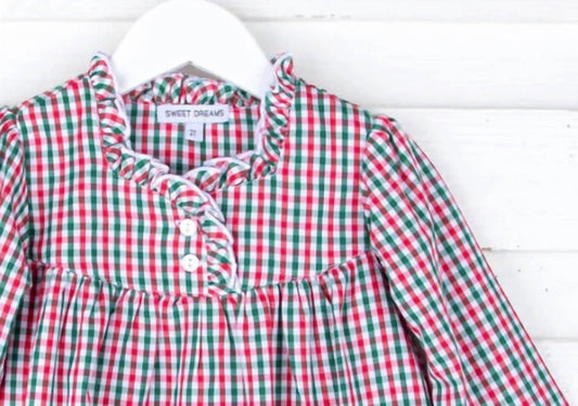 Muguet Collection - Girl's Gingham Night Gown - Rack Hunt -