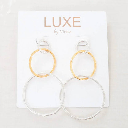 Women's Aria Luxe Triple Hoop Stud Earrings