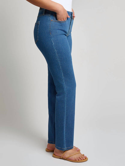 Lexington Straight-leg Striped Jeans - Petite