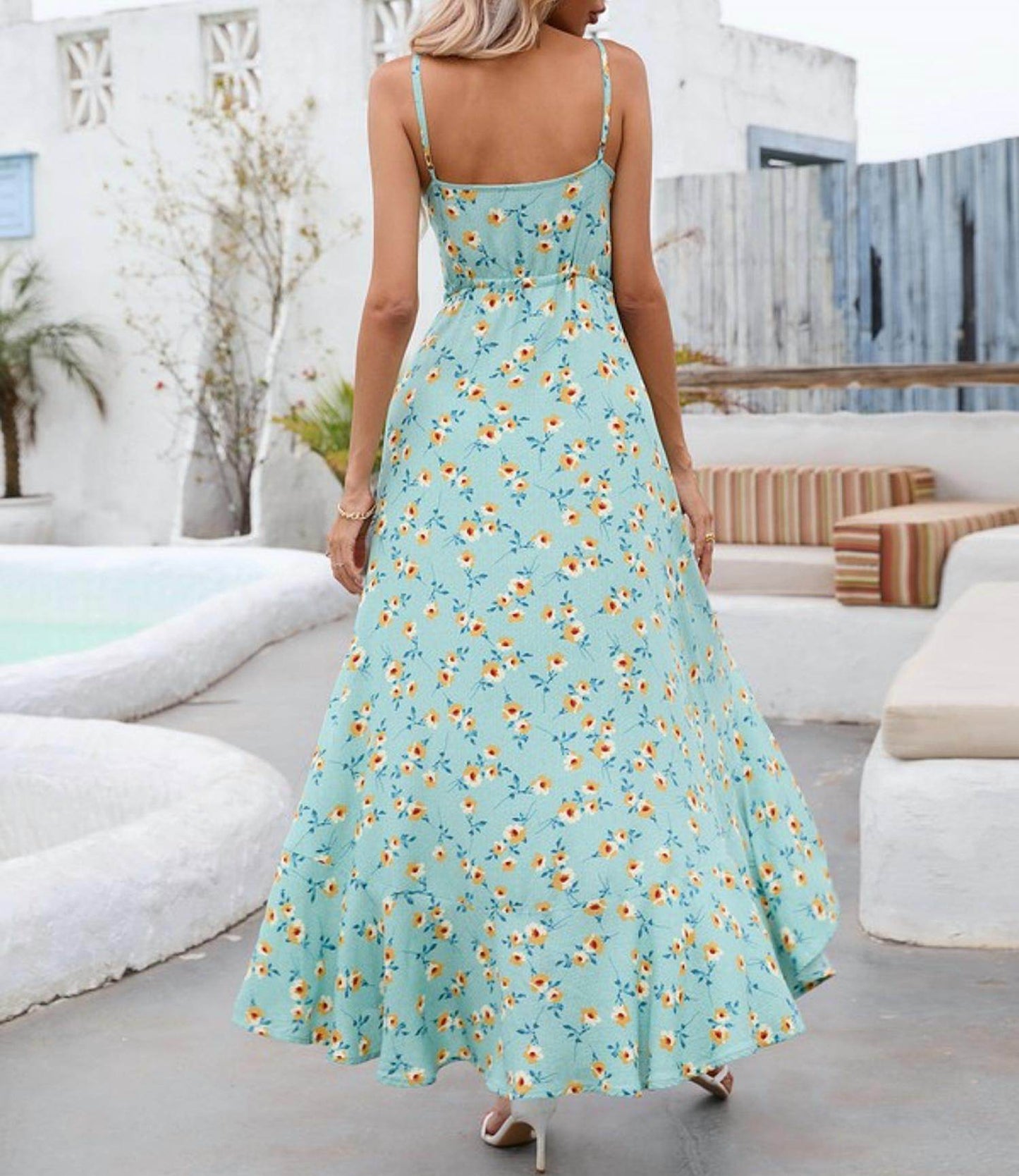 DressLily - V Neck Button Down Dress - Rack Hunt -