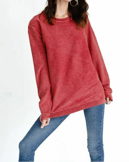 Comfy Corduroy Crewneck Pull Over